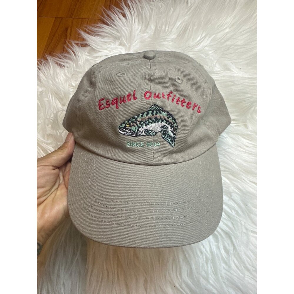 Vintage 1999 Esquel Outfitters Fish Cap Mens Dad Hat Retro Y2K Outdoors Fishing - Picture 8 of 9